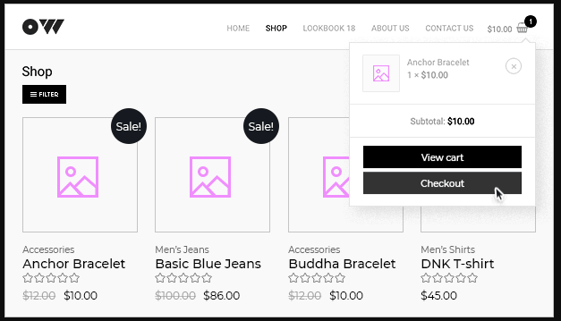 Astra WooCommerce Dropdown Cart