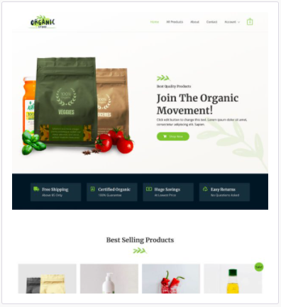 Organic Store Starter Template